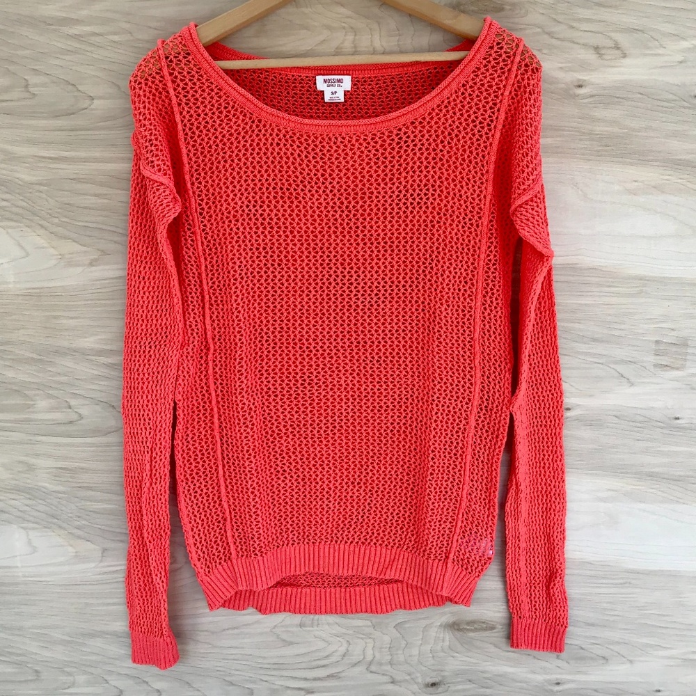 ❄️3/$20!❄️ Mossimo Orange Mesh Knit Sweater